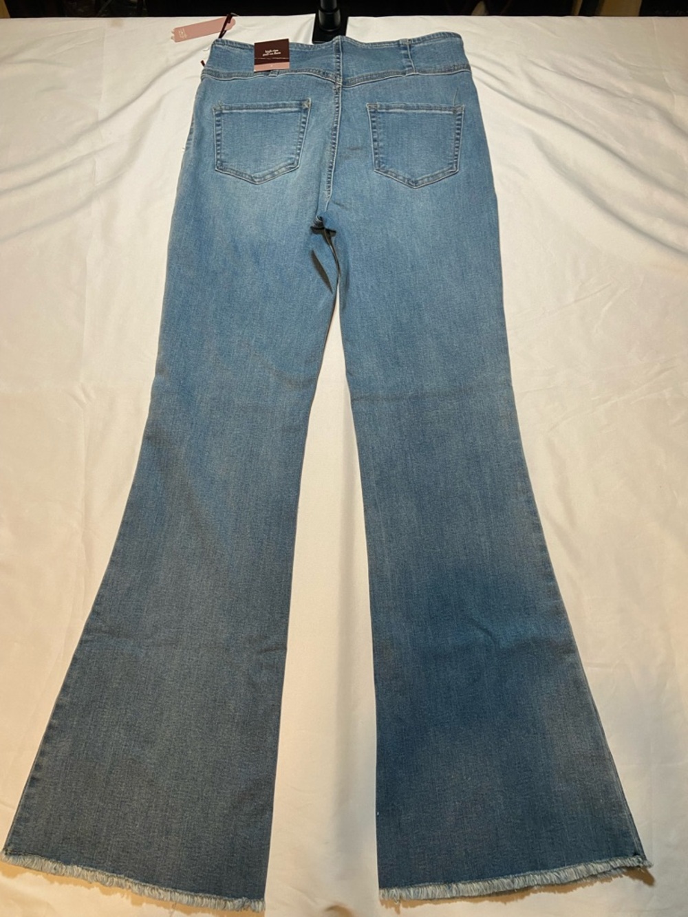 Knox Rose Light Blue Flare Jeans with Frayed Hem